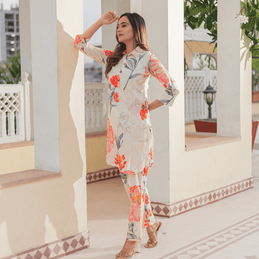 Subhraya Ivory Cotton Co-ord Set