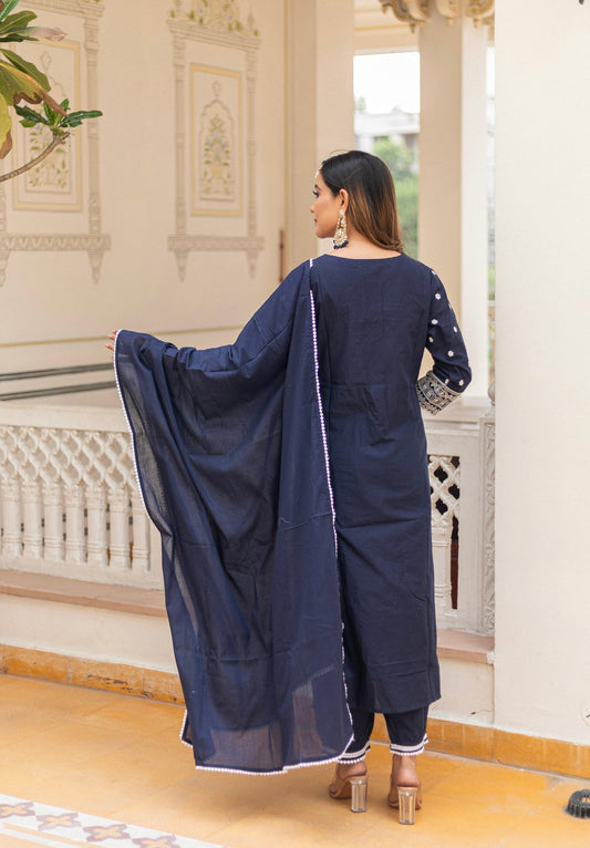 Subhraya pure cotton blue A line kurta