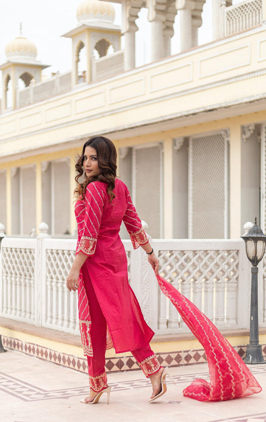 Subhraya Pink lawn cotton periwinkle A line kurta
