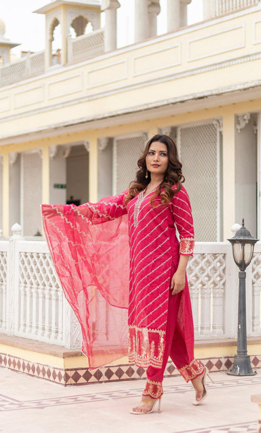 Subhraya Pink lawn cotton periwinkle A line kurta