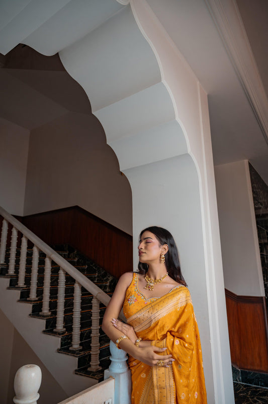 Subhraya Acorn Squash Silk Saree