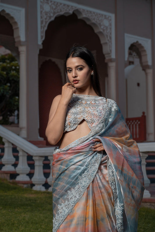 Subhraya Multicolored Tissue Silk Saree