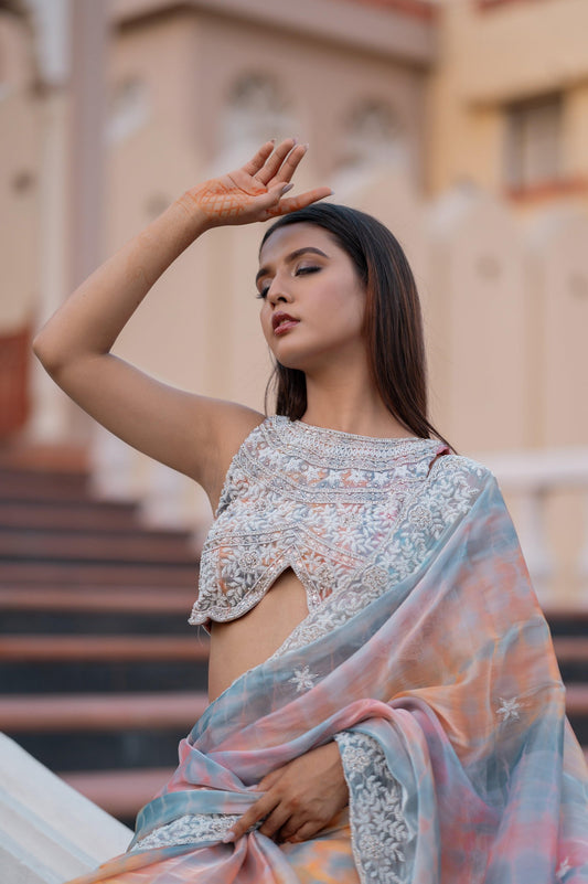 Subhraya Multicolored Tissue Silk Saree