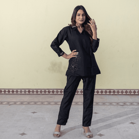 Subhraya Charcoal Black Co-Ord Set