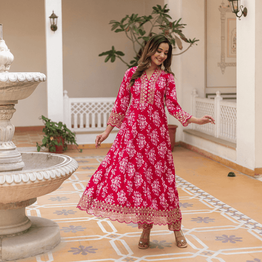 Subhraya Sorbet Anarkali Pure Cotton kurta