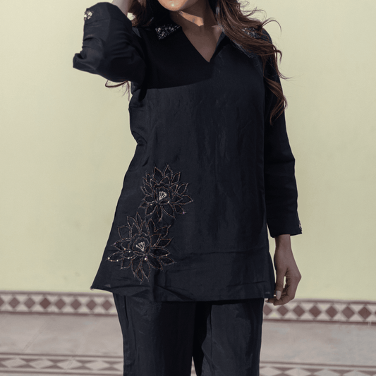 Subhraya Charcoal Black Co-Ord Set