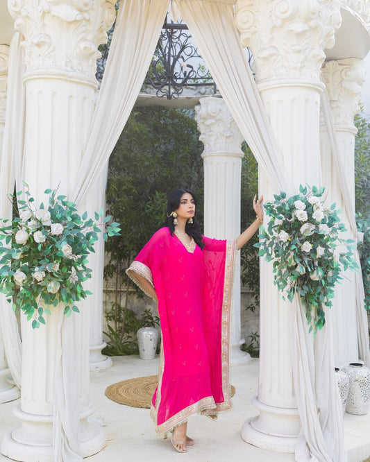 Subhraya Deep Fuchsia Royal Kaftan