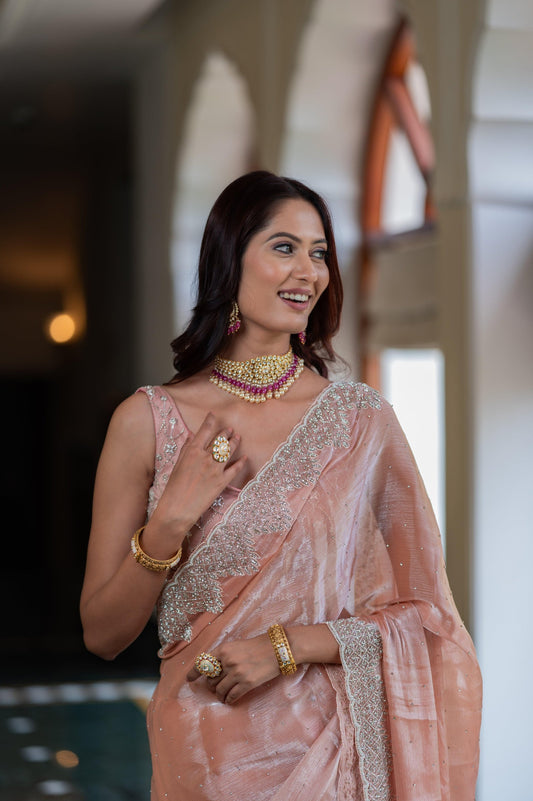 Subhraya Vienna Sausage Chiffon Saree