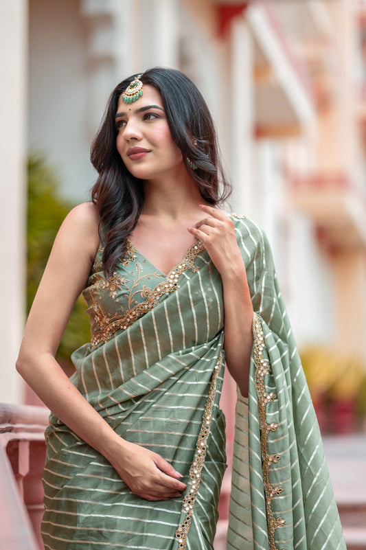 Subhraya Silk Green Saree
